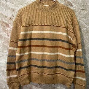 St John's Bay Women's Striped Mock‎ Neck Sweater - Knit Top - Size L